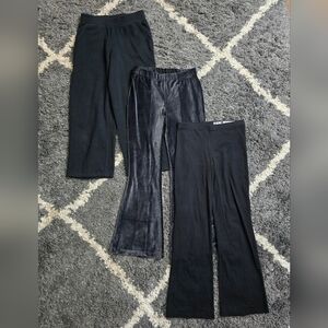 Girls Lot Of 3 Black Pull On Pants Wonder Nation Art Class Size Large 10/12